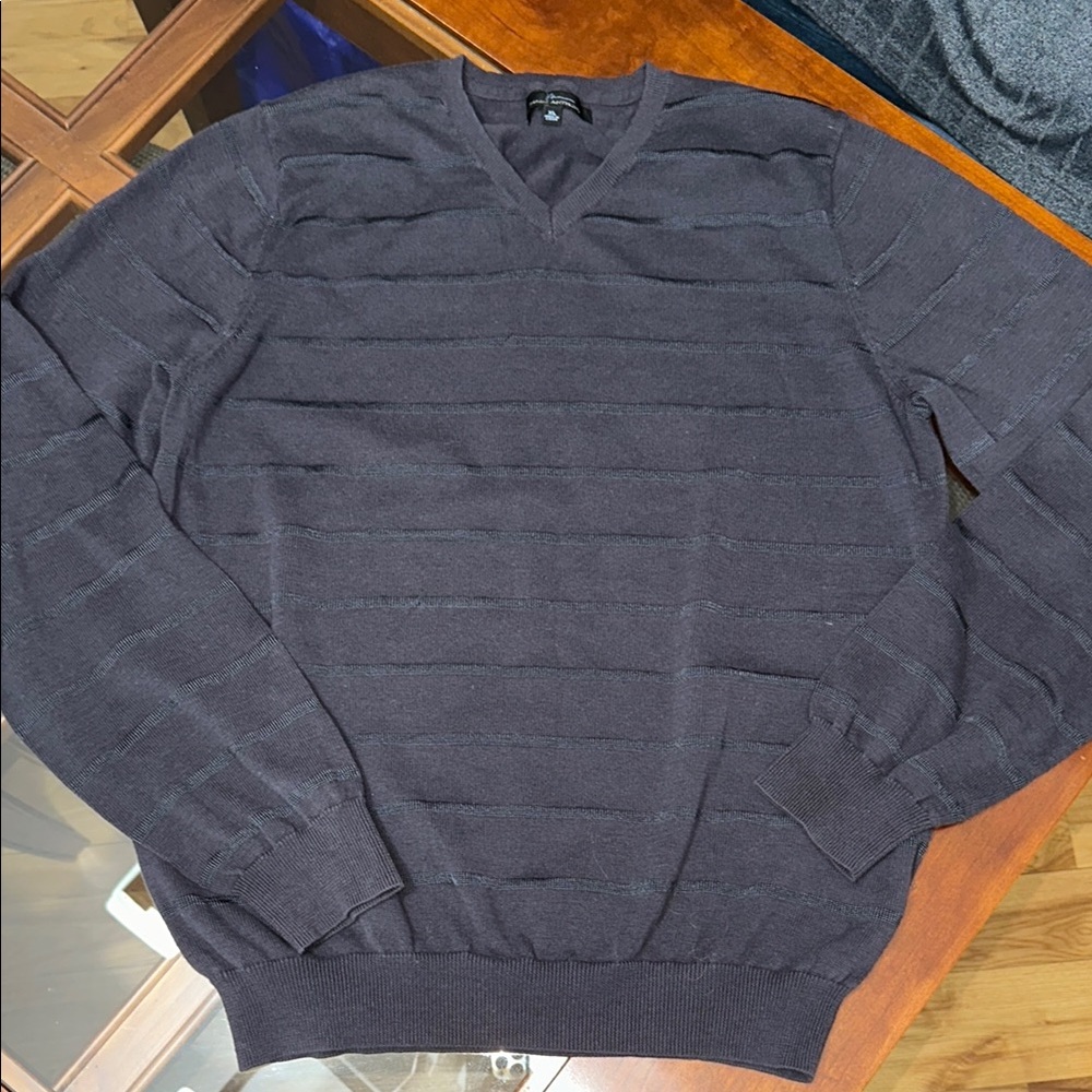 Marc Anthony Men's Dark Grey V-Neck Sweater